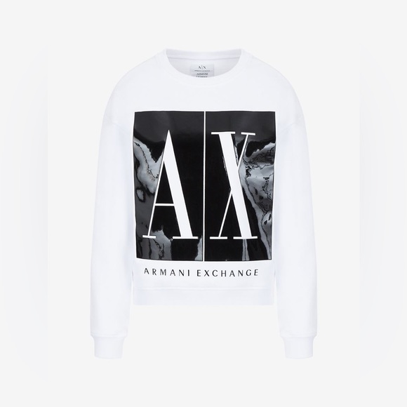 Armani Exchange ICON LOGO CREW NECK SWEATSHIRT - Picture 1 of 10